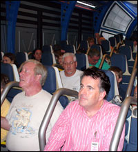 Pat Duggins tries out the Shuttle Launch Experience