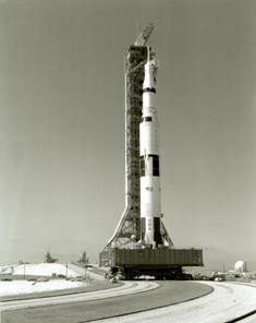 Apollo 11 on the crawler (Image courtesy of NASA)