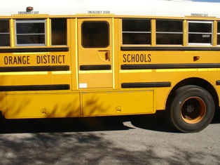 School bus closeup